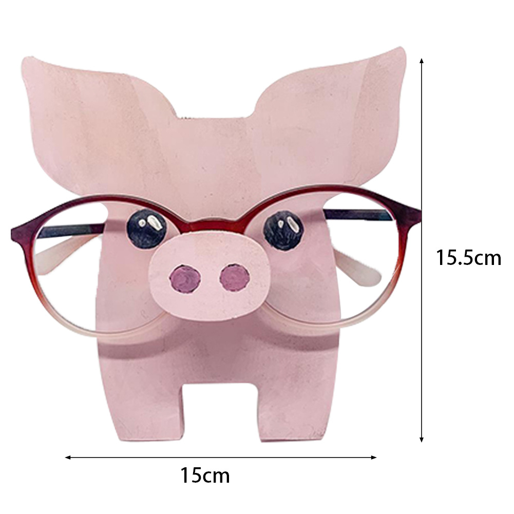 Creative Animal Glasses Holder, Fun Eyeglass Holder Display Stands, Wooden  Animal Cat Pig Panda Glasses Bracket, Christmas Holiday New Year Gift (A