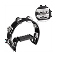 thumbnail image 5 of Tambourine,Metal Jingles Hand Percussion Half-Moon Tambourine and Egg Shakers , Adults, KTV, BLACK, 5 of 5