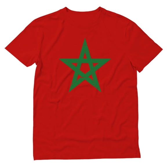 Tstars Vintage-Style Morocco Flag T-Shirt - Retro Moroccan Tee - Ideal Gift for Patriotism - Trendy National Pride Apparel - Unique Moroccan Flag Graphic Shirt - XXXXX-Large Red