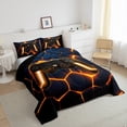 thumbnail image 2 of jejeloiu Orange Game Console Bedding Comforter Set,Gamer Gaming Twin Comforter Sets,Modern Geometric Honeycomb Bedding Set For Boys Kids,Breathable Bedroom Decorative Reversible,2pcs, 2 of 7
