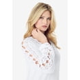 thumbnail image 4 of Roaman's Women's Plus Size Lace Trim And appliquéd Tee, 4 of 6