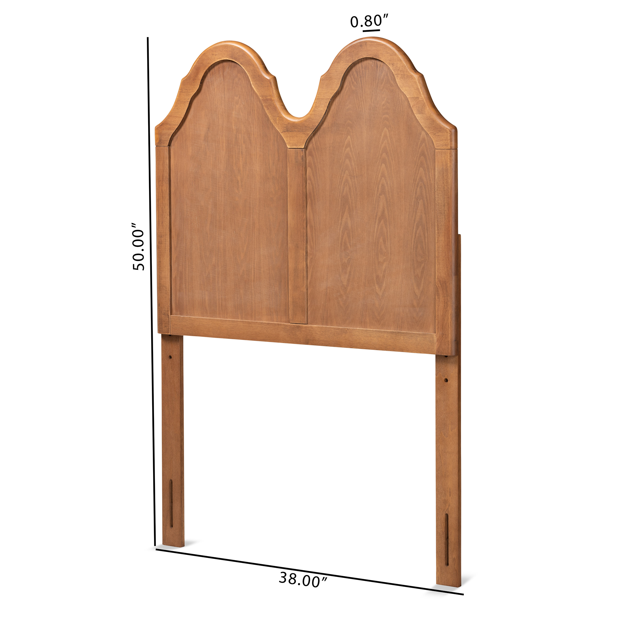 Baxton Studio Tobin Classic Panel Back Support Engineered Wood Headboard, Twin, Ash Walnut