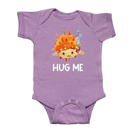 

Inktastic Hug Me Cute Pufferfish with Bubbles Gift Baby Boy or Baby Girl Bodysuit