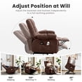 thumbnail image 2 of JMYMRY Power Lift Recliner Chair, Classic Manual Recliner Chair with Overstuffed Arms and Back, Remote Control Single Sofa,Brown, 2 of 8