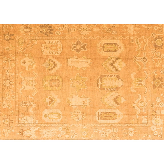 Ahgly Company Indoor Rectangle Abstract Orange Modern Area Rugs, 3' x 5'