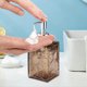 thumbnail image 1 of Dispensador de jabón de vidrio texturizado, botella recargable de jabón líquido para manos con bomba para baño, cocina, gel de ducha, champú, loción, 17.8x7 cm, 1 of 6