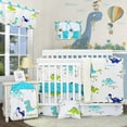 Dinosaur Nursery Bedding Sets Boys Blue White Crib Bedding Cute Animal