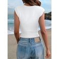 thumbnail image 6 of Womens Deep V Neck Crop Tank Tops Going Out Crop Top Sleeveless Slim Fit Y2k Summer Tops White S, 6 of 7