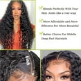 thumbnail image 4 of ASHINE 2x6 Inch HD Hybrid Lace 100% Human Hair Wig Deep Wave Lace Front Wig 18'' #1B Black Brazilian Hair Heat Resistant Bleachable, 4 of 5