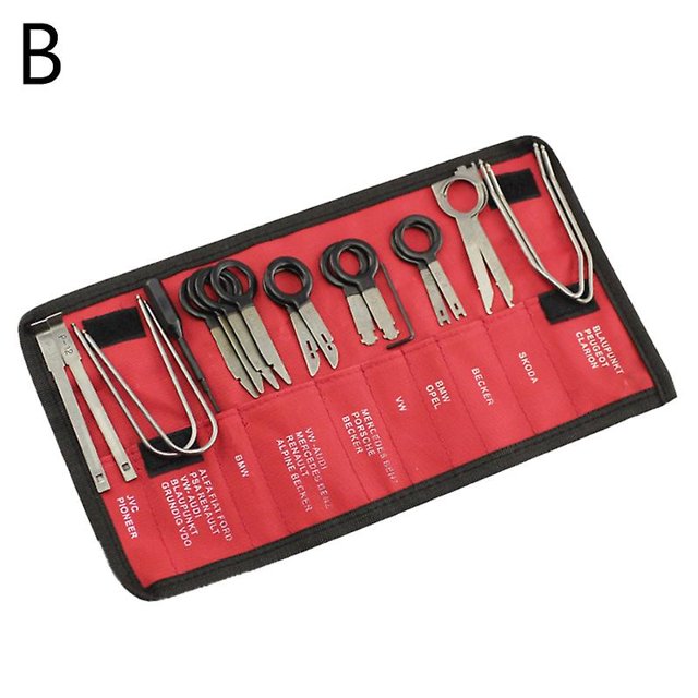 20x/set de herramientas de desmontaje de altavoces de coche, herramientas de extracción de radio de extracción estéreo automática, bolsa de tela Feliz Sencillez