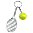 thumbnail image 2 of Key Chain Metal Tennis Racket Keyring Keychain Tennis Ball 2 Pcs, 2 of 7