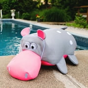 Big Joe Pool Petz Large Hippo Animal Pool Toy Float, Hippo Shape Mesh, 3 feet