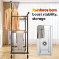thumbnail image 5 of HOKEEPER Heavy Duty Double Rails Clothes Rack with Shelves, 450lbs Capacity Steel Garment Rack with Wheels, Commercial Grade Adjustable Length Bottom Mesh Shelf for Storage, Black, 5 of 13