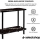 thumbnail image 3 of Mesa Centro Lateral Minimalista Madera Doble Repisa 60cm Color Negro Marmoliado, 3 of 8
