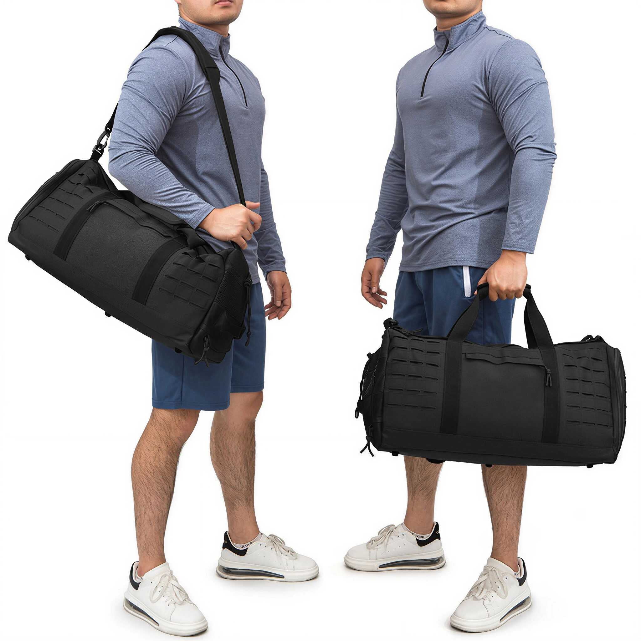 QT&QY 40L Gym Bags for Men Duffle Bag Heavy-Duty Sports Travel Weekender Tote with Shoe Compartment