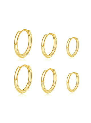 NYXBERRYT Gold Hoop Earrings for Women,14K Gold Plated 925 Sterling Silver  Post Hypoallergenic Hoops Earrings Lightweight Small Cute Gold Hoops