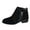 Black, variant on Rokment Dress Boots for Women Fall Winter Stylish Suede Pointed Toe Low Heel Side Zip up Short Ankle Booties Solid Color Black Size 6.5