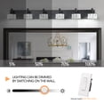 thumbnail image 6 of Modern 6-Light Matte Black LED Vanity Light Fixture with Crystal Glass Shades, Bathroom Wall Sconce for Elegant and Contemporary Home Decor, 6 of 9