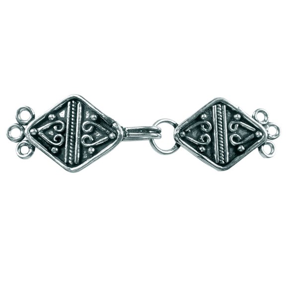 CSF-236 Silver Overlay Multi Strand Clasp With 3 Hole