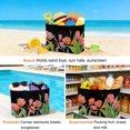 thumbnail image 4 of Pink Tulip Beach Bag for Women, Large Breathable Mesh Beach Tote Bag, Spring Floral Summer Botanical Black Sandproof Lightweight Travel Bags for Vacation Picnic Swimming Pool 15.7"x15.7"x9.1", 4 of 9