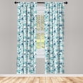 thumbnail image 3 of Ambesonne Winter Curtains, Snowflakes Circles Dots Art, Pair of 28"x84", Dark Turquoise and Pale Teal, 3 of 5