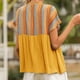 thumbnail image 5 of Camiseta con estilo para mujer, con estampado de retazos, escote de Color, Top de manga corta con cordón calado OAVQHLG3B Store lin121212, 5 of 5