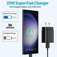 thumbnail image 2 of Original Samsung Galaxy A54 Charger! Super Fast Charger Kit [Wall Adapter + 3FT Cable + 6FT Cable] True Digital Super Fast Charging uses dual voltages for up to 50% faster charging! Black, 2 of 5