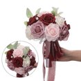 thumbnail image 1 of Portable Bridal Artificial Rose Holding Flowers Wreath Wedding Party Decorations For Bride Bridesmaids, 1 of 7
