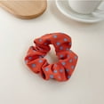 thumbnail image 4 of KANPRINCESS 2PCS/SET Elastic Soft Cotton Hair Scrunchies, Dot Printing Ponytail Holder Hair Scrunchy for Adults and Kids, Comfortable Hair Ties for All Hair Types, Orange & Light Pink, 4 of 6