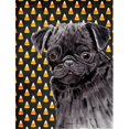 thumbnail image 1 of Pug Candy Corn Halloween Portrait Flag Garden Size, 1 of 1