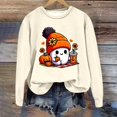 thumbnail image 2 of XIAONU Womens Sweatshirts Halloween Ghost Print Hoodless Sweatshirt Long Sleeve Round Neck Peasure Pullover Hoodless Sweatshirt, 2 of 4
