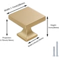 thumbnail image 2 of Goldenwarm Gold Cabinet Knobs Brass Drawer Knob Modern Square Cabinet Hardware 25 Pack, 2 of 6
