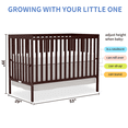 thumbnail image 5 of Goldzone 5-in-1 Convertible Crib, Non-Toxic Finishes, Espresso, 5 of 10