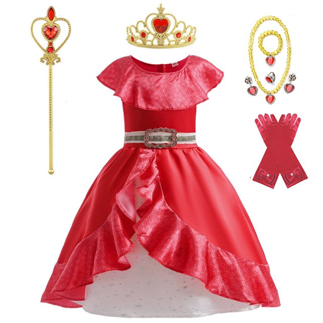 Ropa de niñas Frozen 2 Elsa disfraces niños carnaval fiesta Cosplay vestidos Snow Queen copo de nieve malla vestido de graduación Disney Princess7-8T Gao Jinjia LED