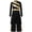 Black, variant on Kids Girls Long Sleeve Metallic Lyrical Praise Dance Dress Tunic Worship Gown with Wide Leg Pants White 6
