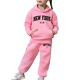 thumbnail image 6 of 10-11 Years Boy's 2 Piece Outfit Hoodie Pullover and Sweatpants Casual Pants Sweatsuits Dailywear Set 12-24 Months 2T 3T 4T 5T,Pink, 6 of 7