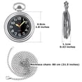thumbnail image 6 of ZOLOHONI Quartz Pocket Watch with Chain Luminous Uncovered 46mm Silver Men's Womens Fob & Pocket Watches, 6 of 8