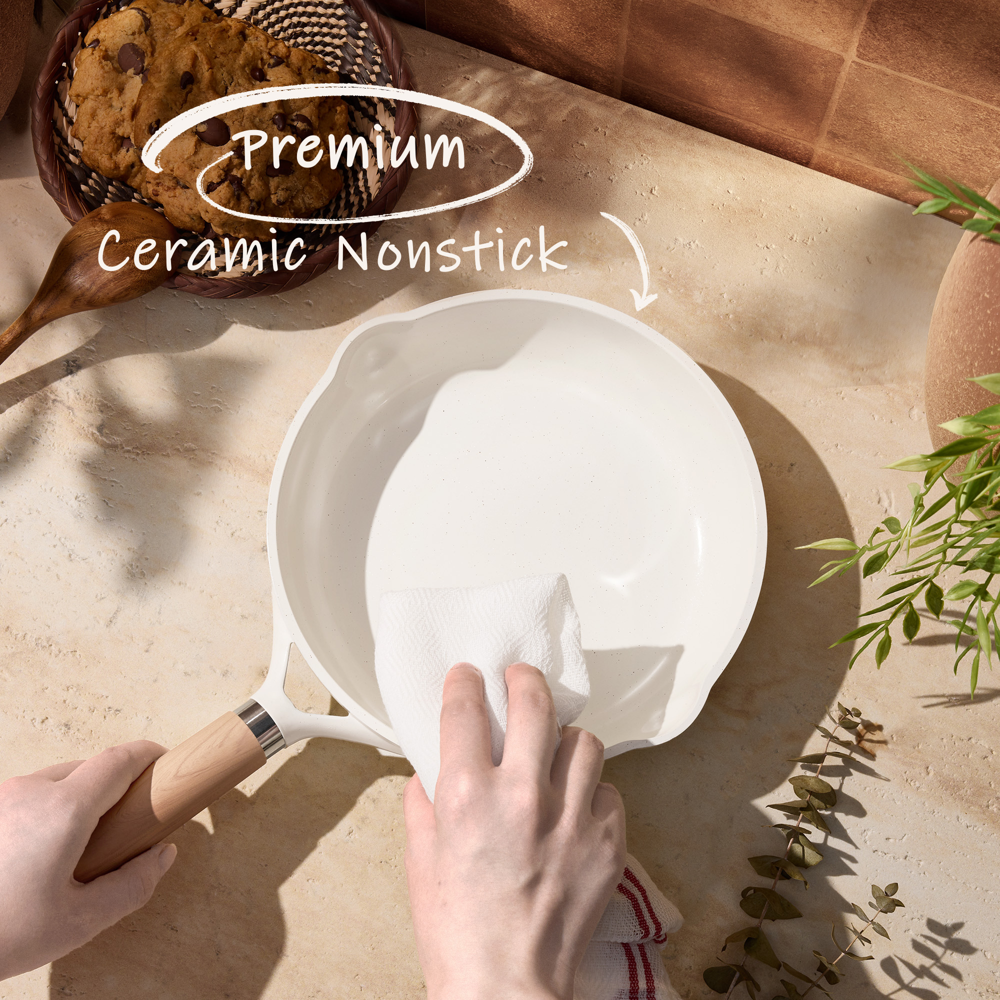 Carote 8" Ceramic Nonstick Frying Pan, White Granite photo 4