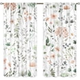 thumbnail image 5 of Rustic Wildflower Curtains 42Wx63H Inch Rod Pocket Cute Sage Green Flower Floral Spring Butterfly Plants Leaves Botanical Art Printed Girly Living Room Bedroom Window Drapes Treatment 2 Panels, 5 of 5
