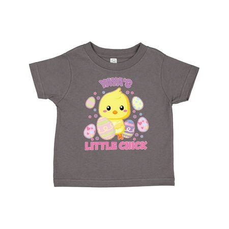 

Inktastic Yaya s Little Chick Cute Easter Chick with Colorful Eggs Boys or Girls Toddler T-Shirt