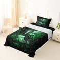 thumbnail image 5 of Homewish Spooky Halloween Skull Twin Sheets,Green Rose Floral Bedding,3pcs,1 Fitted Sheet and 1 Pillowcase, 5 of 6