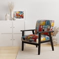 thumbnail image 2 of Designart "Abstract Geometric Composition I" Multi-Color Abstract Spirals Upholstered Accent Chair - Modern Arm Chair For Bedroom, 2 of 5