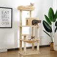 thumbnail image 2 of Pefilos Cat Tree Tower for Indoor Multi-Level Cat House Hammock and Condo, Beige, 2 of 10