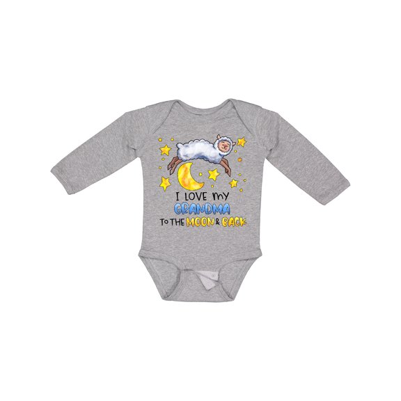 Inktastic I Love My Grandma to the Moon and Back Cute Sheep Boys or Girls Long Sleeve Baby Bodysuit