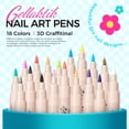 thumbnail image 2 of Juego de rotuladores para uñas GELLAKTIK, 18 colores, 0,7 mm, para diseño de bricolaje, 2 of 8