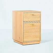 Grooved Wood 2-Drawer Vertical Filing Cabinet - Natural - H & H Mglia