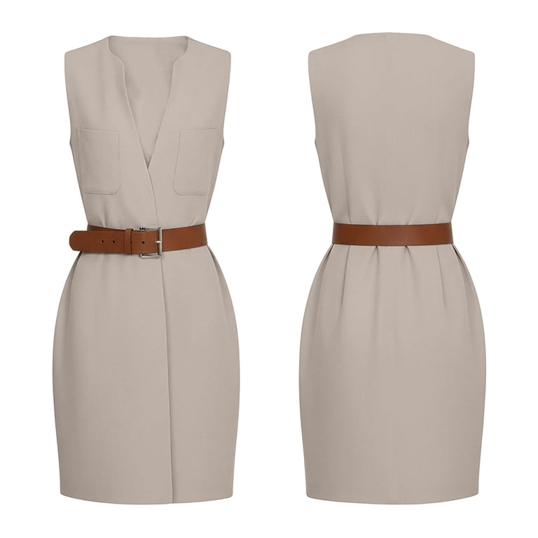 ladies dressy dresses Women Dressy Causal Short Sleeve Dresses V Neck A Line Midi Dress Elegant  Slim Fit Cocktail Dress