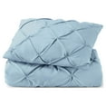 thumbnail image 3 of Nestl 2 Piece Pinch Pleated Pintuck Duvet Cover Set with Shams, Soft Microfiber,Button Closure Bedding Set, Twin - Ice Blue, 3 of 9