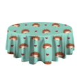 thumbnail image 5 of Cute Hedgehog and Love Round Tablecloth 60"x60",Wrinkle Wipeable Table Cloth for Kitchen Dining Room Picnic Patio Party, 5 of 6