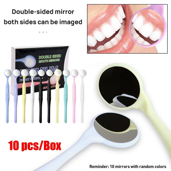 10pcs Dental Mouth Mirrors Reflector Oral Mirror Teeth Whitening Double Sided